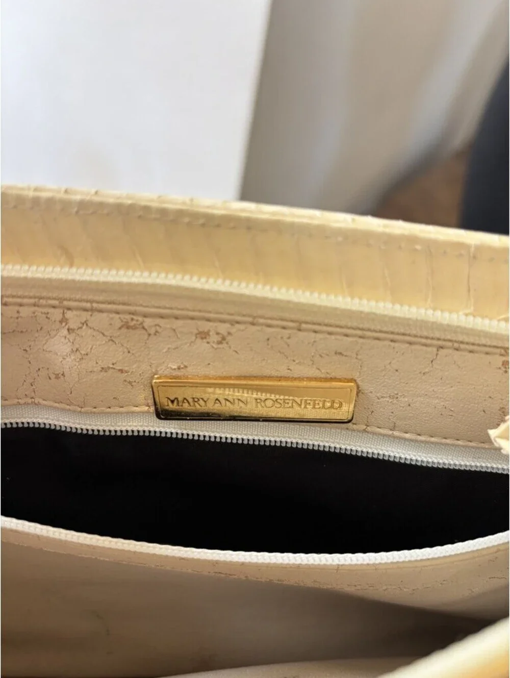 Vintage Mary Ann Rosenfeld Butter Yellow Genuine Snakeskin Purse Crossbody